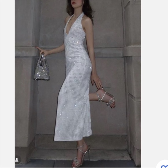 ZARA MIRRORS HALTER DRESS - Picture 4 of 16